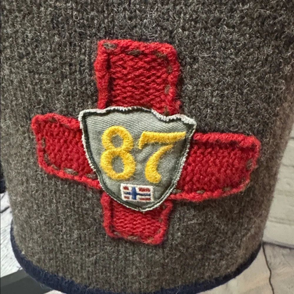 Vintage Napapijri Scarf wool blend with Red Cross Patch